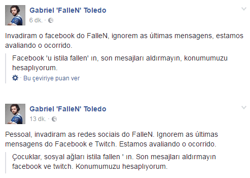 FalleN'ın Facebook gönderileri