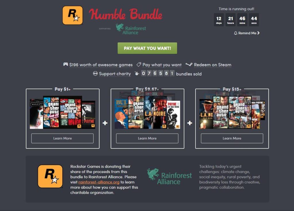 Humble Bundle Rockstar Paketi