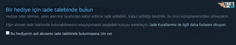 Steam Hediye İadesi
