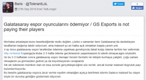 TolerantLOL'un Twitter üzerinden yaptığı açıklama.